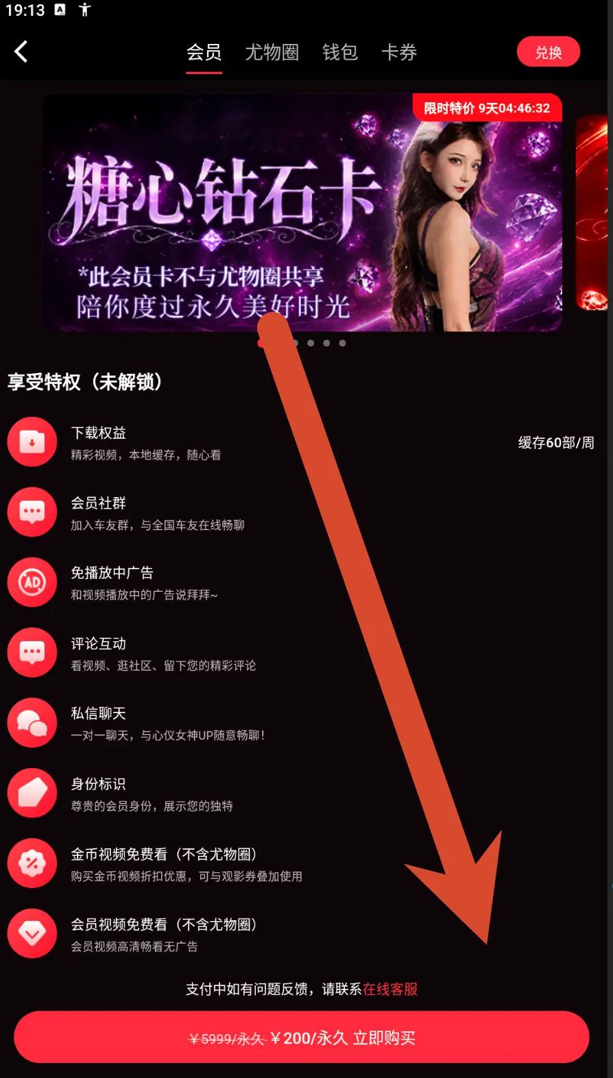 糖心Vlog个人中心会员与钱包界面示例